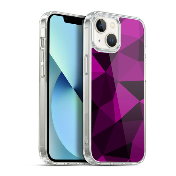 PLdesign Geometric Patterns Dark Pink And Black Mesh Soft Gel Case for Apple iPhone 13