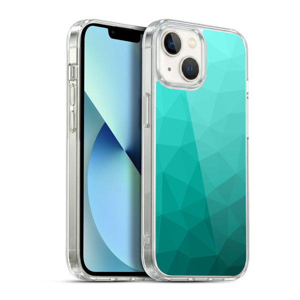 PLdesign Geometric Patterns Turquoise Gradient Mesh Soft Gel Case for Apple iPhone 13