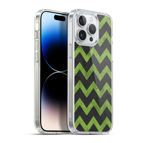 PLdesign Geometric Patterns Green Gray Vintage Soft Gel Case for Apple iPhone 13 Pro Max & MagSafe