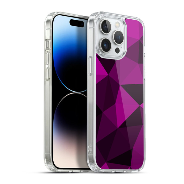 PLdesign Geometric Patterns Dark Pink And Black Mesh Soft Gel Case for Apple iPhone 13 Pro Max & MagSafe