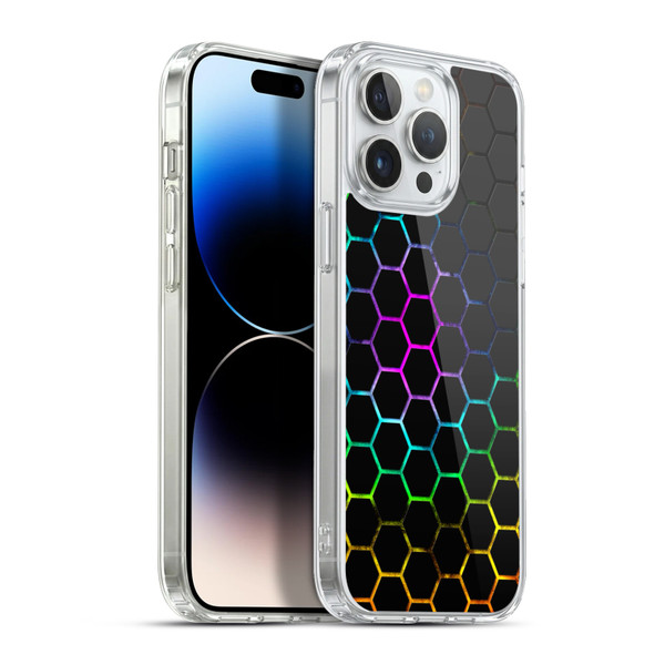 PLdesign Geometric Patterns Honeycomb Spectrum Soft Gel Case for Apple iPhone 13 Pro Max & MagSafe