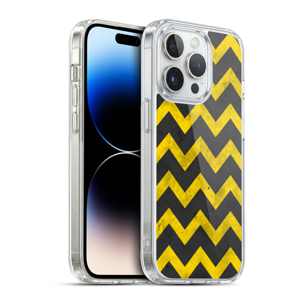 PLdesign Geometric Patterns Yellow Gray Vintage Soft Gel Case for Apple iPhone 13 Pro & MagSafe