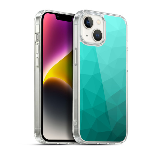 PLdesign Geometric Patterns Turquoise Gradient Mesh Soft Gel Case for Apple iPhone 14
