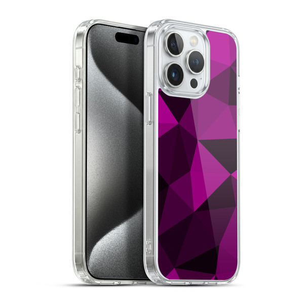 PLdesign Geometric Patterns Dark Pink And Black Mesh Soft Gel Case for Apple iPhone 15 Pro Max & MagSafe