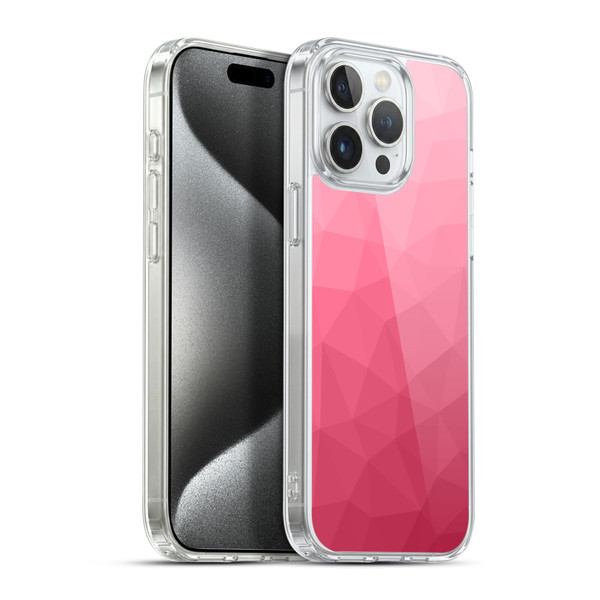 PLdesign Geometric Patterns Magenta Pink Ombre Mesh Soft Gel Case for Apple iPhone 15 Pro Max & MagSafe