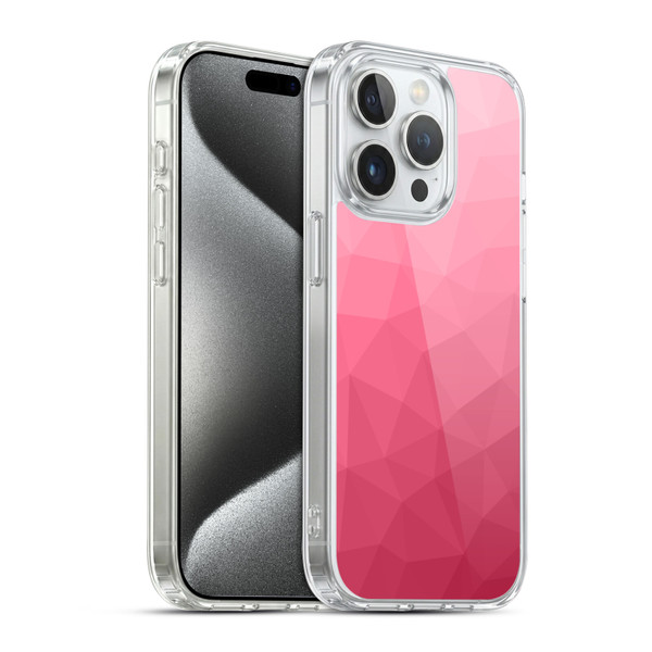 PLdesign Geometric Patterns Magenta Pink Ombre Mesh Soft Gel Case for Apple iPhone 15 Pro & MagSafe