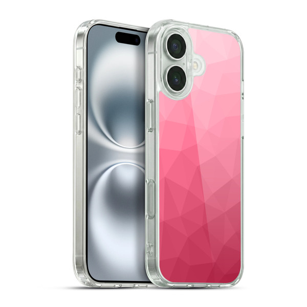PLdesign Geometric Patterns Magenta Pink Ombre Mesh Soft Gel Case for Apple iPhone 16 Plus & MagSafe