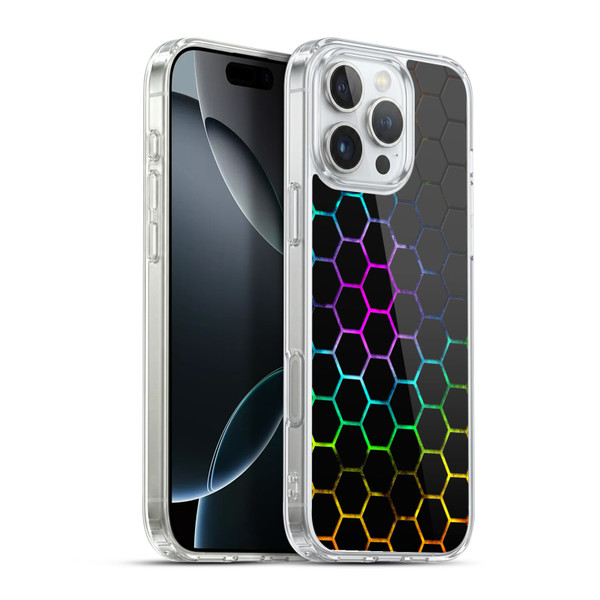 PLdesign Geometric Patterns Honeycomb Spectrum Soft Gel Case for Apple iPhone 16 Pro Max & MagSafe