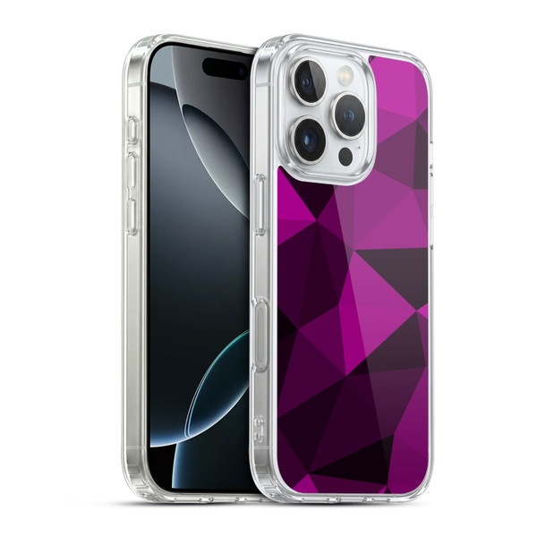 PLdesign Geometric Patterns Dark Pink And Black Mesh Soft Gel Case for Apple iPhone 16 Pro & MagSafe