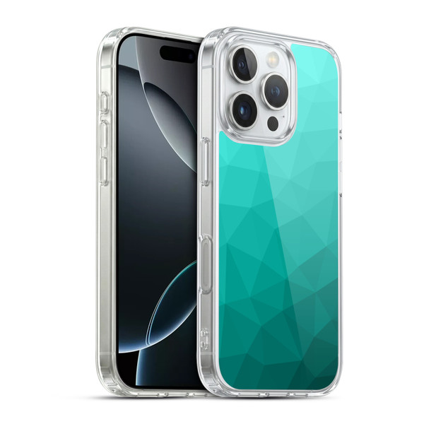 PLdesign Geometric Patterns Turquoise Gradient Mesh Soft Gel Case for Apple iPhone 16 Pro & MagSafe