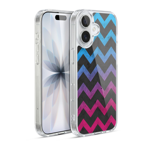 PLdesign Geometric Patterns Blue Pink Ombre Vintage Soft Gel Case for Apple iPhone 17