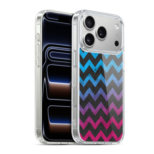 PLdesign Geometric Patterns Blue Pink Ombre Vintage Soft Gel Case for Apple iPhone 17 Pro