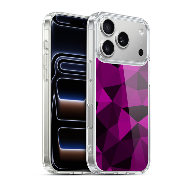 PLdesign Geometric Patterns Dark Pink And Black Mesh Soft Gel Case for Apple iPhone 17 Pro