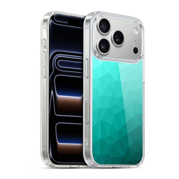 PLdesign Geometric Patterns Turquoise Gradient Mesh Soft Gel Case for Apple iPhone 17 Pro