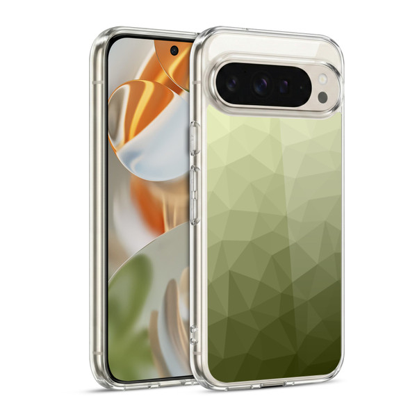 PLdesign Geometric Patterns Army Green Gradient Mesh Soft Gel Case for Google Pixel 9 / Pixel 9 Pro