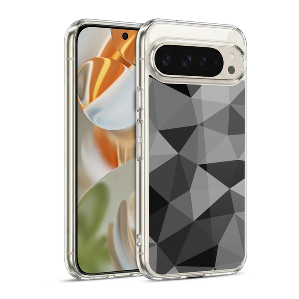 PLdesign Geometric Patterns Dark Gray Mesh Soft Gel Case for Google Pixel 9 / Pixel 9 Pro
