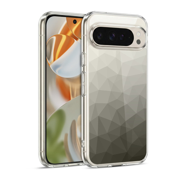 PLdesign Geometric Patterns Gray Gradient Mesh Soft Gel Case for Google Pixel 9 / Pixel 9 Pro