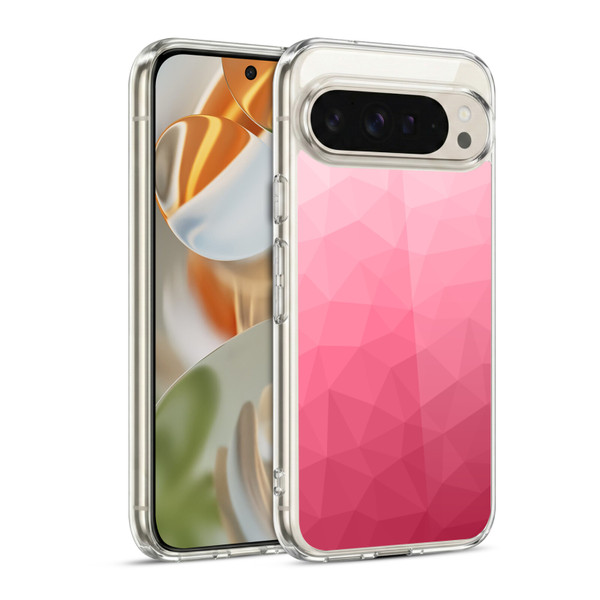 PLdesign Geometric Patterns Magenta Pink Ombre Mesh Soft Gel Case for Google Pixel 9 / Pixel 9 Pro