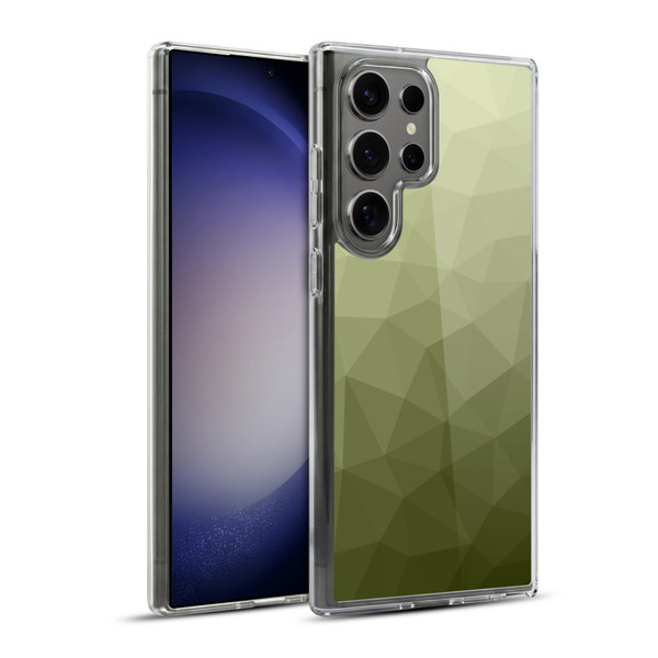 PLdesign Geometric Patterns Army Green Gradient Mesh Soft Gel Case for Samsung Galaxy S23 Ultra 5G & MagSafe