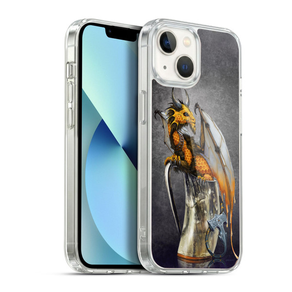 Stanley Morrison Art Dragon In Viking Horn Mug Soft Gel Case for Apple iPhone 13