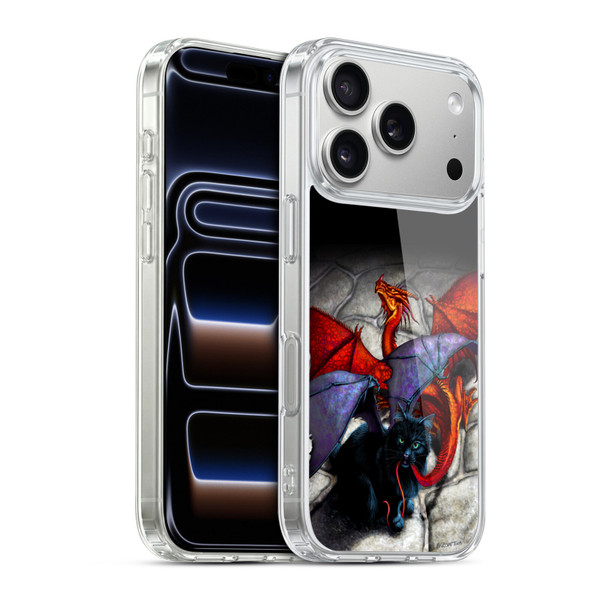 Stanley Morrison Art Bat Winged Black Cat & Dragon Soft Gel Case for Apple iPhone 17 Pro