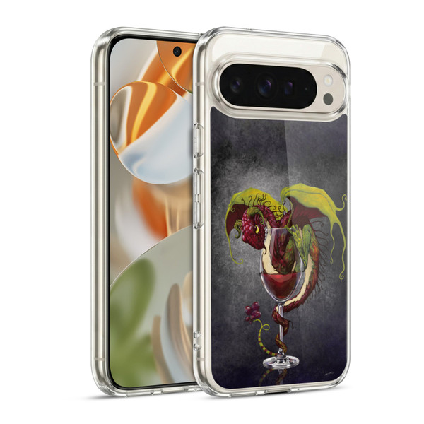 Stanley Morrison Art Red Wine, Dragon, And Grapes Soft Gel Case for Google Pixel 9 / Pixel 9 Pro