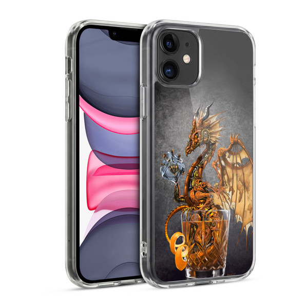 Stanley Morrison Dragons Gold Steampunk Drink Soft Gel Case for Apple iPhone 11