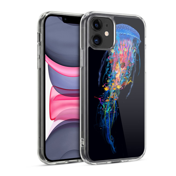 Dave Loblaw Sea Blue Jellyfish Soft Gel Case for Apple iPhone 11