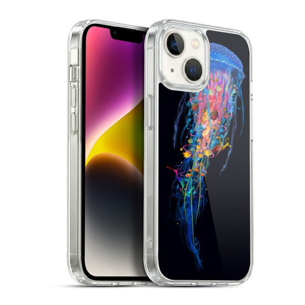 Dave Loblaw Sea Blue Jellyfish Soft Gel Case for Apple iPhone 14
