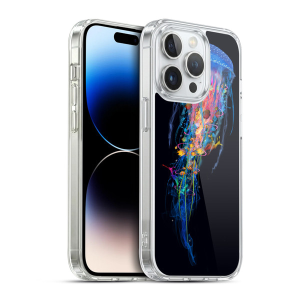 Dave Loblaw Sea Blue Jellyfish Soft Gel Case for Apple iPhone 14 Pro & MagSafe