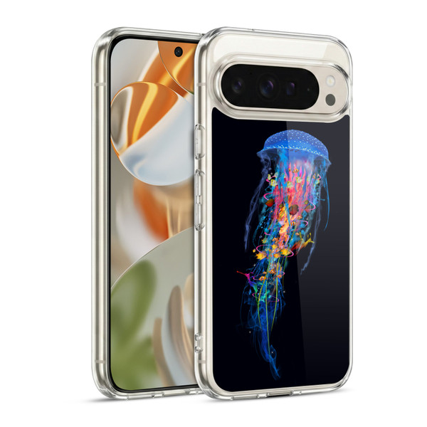 Dave Loblaw Sea Blue Jellyfish Soft Gel Case for Google Pixel 9 / Pixel 9 Pro