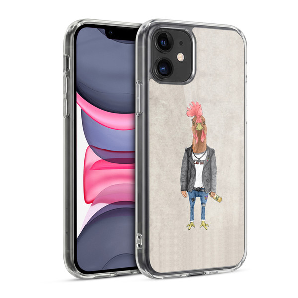 Barruf Animals Punk Rooster Soft Gel Case for Apple iPhone 11