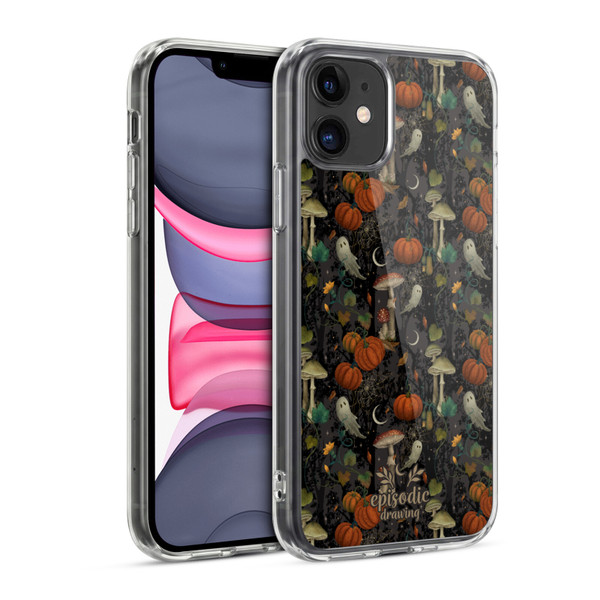 Episodic Drawing Spooky Patterns Whimsy Halloween Pumpkin Soft Gel Case for Apple iPhone 11