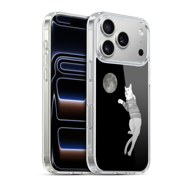 Barruf Animals Cat-ch The Moon Soft Gel Case for Apple iPhone 17 Pro