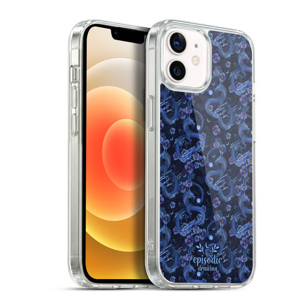 Episodic Drawing Spooky Patterns Floral Dragon Soft Gel Case for Apple iPhone 12 / iPhone 12 Pro & MagSafe