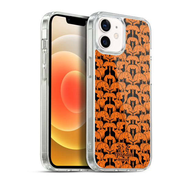 Episodic Drawing Spooky Patterns Pink Moth Soft Gel Case for Apple iPhone 12 / iPhone 12 Pro & MagSafe