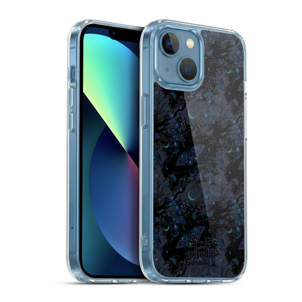Episodic Drawing Spooky Patterns Witch Moth Soft Gel Case for Apple iPhone 13 Mini & MagSafe