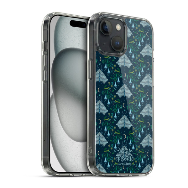 Episodic Drawing Spooky Patterns Angel Moth Soft Gel Case for Apple iPhone 15 & MagSafe