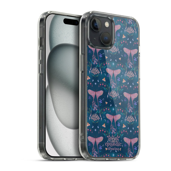 Episodic Drawing Spooky Patterns Halloween Pumpkin Cat Soft Gel Case for Apple iPhone 15 Plus & MagSafe