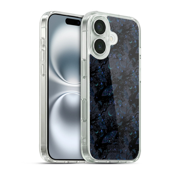 Episodic Drawing Spooky Patterns Witch Moth Soft Gel Case for Apple iPhone 16 & MagSafe