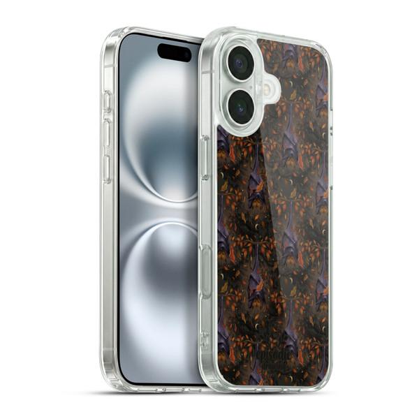 Episodic Drawing Spooky Patterns Autumn Bat Soft Gel Case for Apple iPhone 16 Plus & MagSafe
