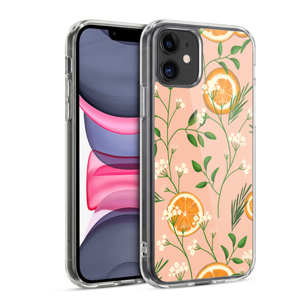 Anis Illustration Graphics Elderflower Orange Pastel Soft Gel Case for Apple iPhone 11