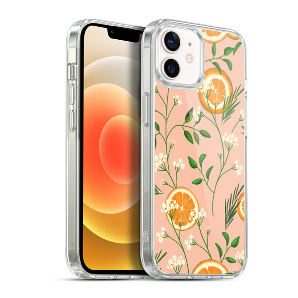 Anis Illustration Graphics Elderflower Orange Pastel Soft Gel Case for Apple iPhone 12 / iPhone 12 Pro & MagSafe