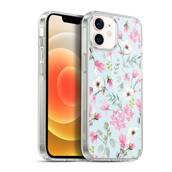Anis Illustration Graphics Romantic Pattern Light Blue Soft Gel Case for Apple iPhone 12 / iPhone 12 Pro & MagSafe