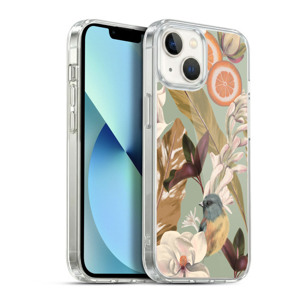 Anis Illustration Graphics New Tropical Pink Soft Gel Case for Apple iPhone 13