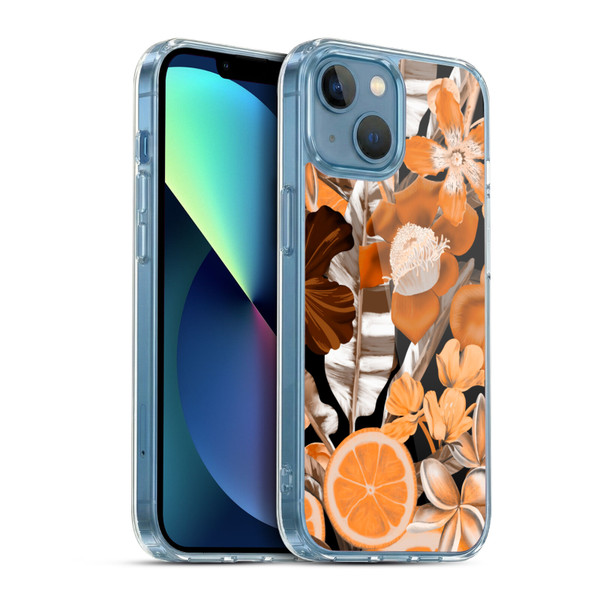 Anis Illustration Graphics Flower & Fruit Orange Soft Gel Case for Apple iPhone 13 Mini & MagSafe