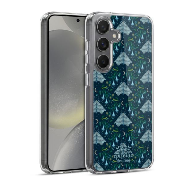 Episodic Drawing Spooky Patterns Angel Moth Soft Gel Case for Samsung Galaxy S24 5G & MagSafe