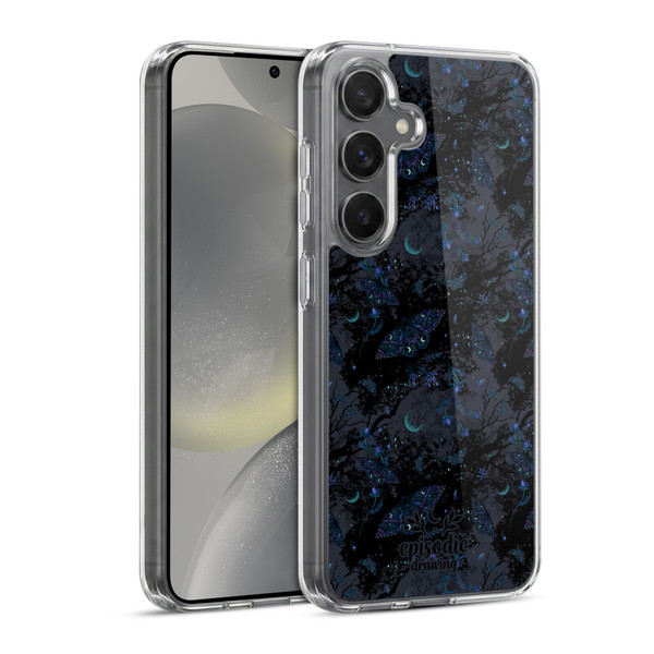 Episodic Drawing Spooky Patterns Witch Moth Soft Gel Case for Samsung Galaxy S24 5G & MagSafe