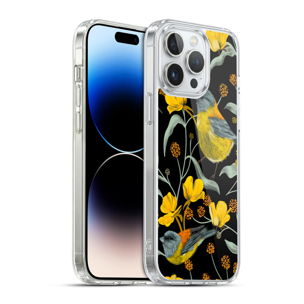 Anis Illustration Graphics Yellow Birds Soft Gel Case for Apple iPhone 14 Pro Max & MagSafe