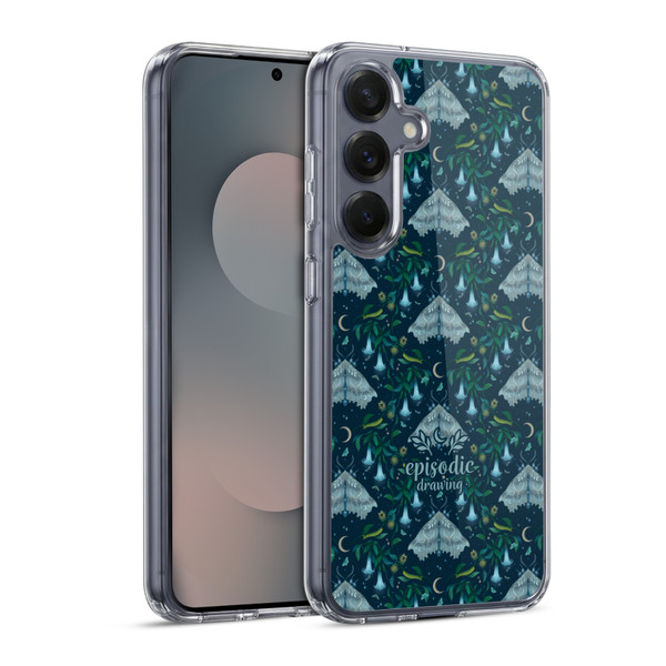 Episodic Drawing Spooky Patterns Angel Moth Soft Gel Case for Samsung Galaxy S25 & MagSafe